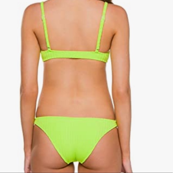 NWT SOLID & STRIPED the rachel bikini in chartreuse rib - Picture 5 of 16